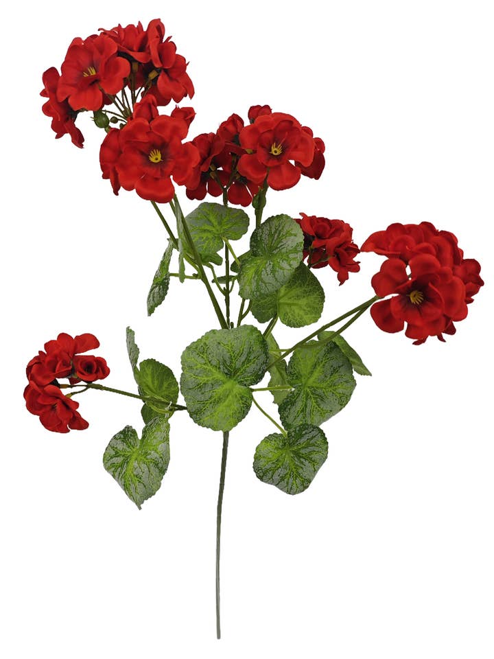 GERANIUM SPRAY, 22.5", RED, for wholesale by Select Artificials, Inc.