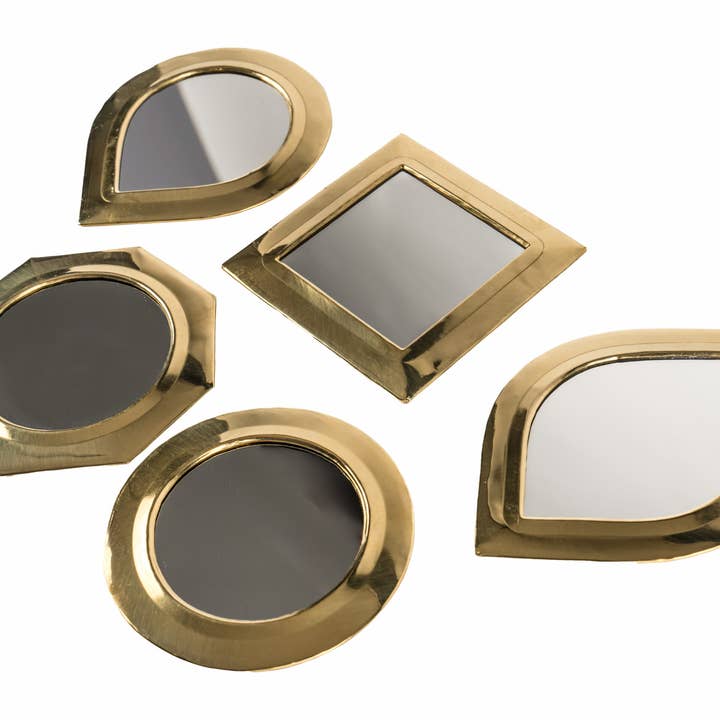 ZocoChic - Wholesale Wall Mirror - Moroccan Brass Mini Mirrors 10-14cm. Set of 5 Arab Mirrors4