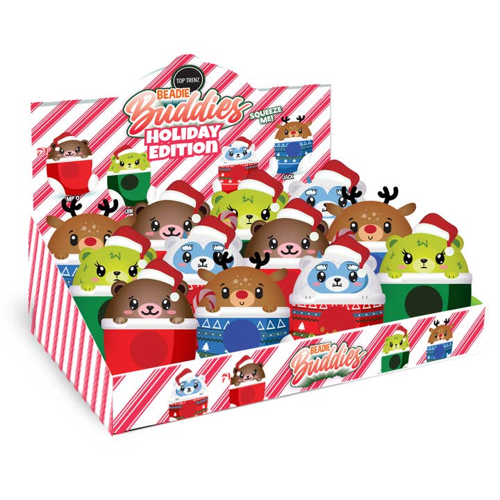 Top Trenz Inc - Wholesale Squishy Toy - Kids & Baby - Christmas Collection - Sensory Beadie Buddies Squishy Toy