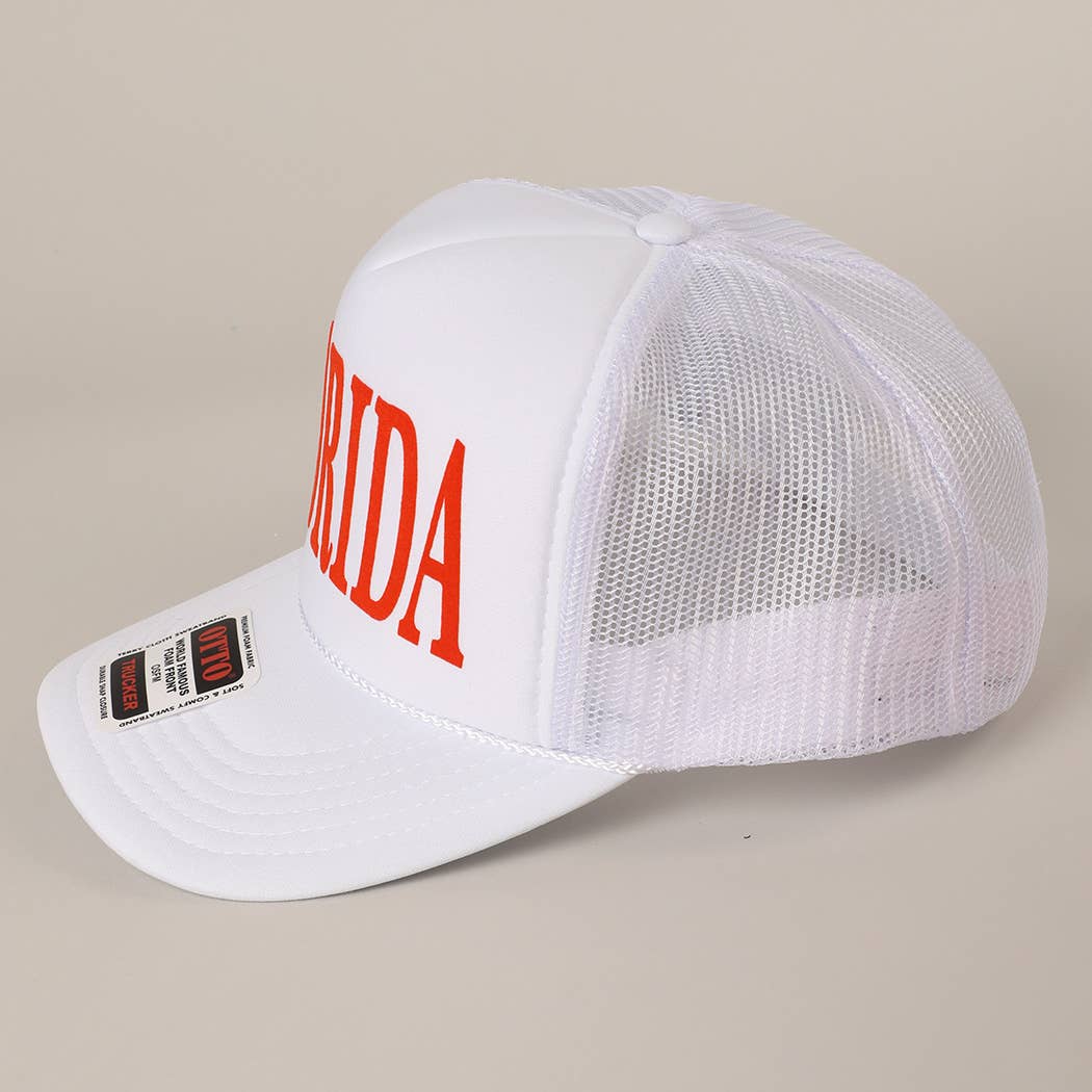Fashion City - Wholesale Trucker Hat - Unisex - FLORIDA Text Printed Mesh Back Foam Trucker Hat21