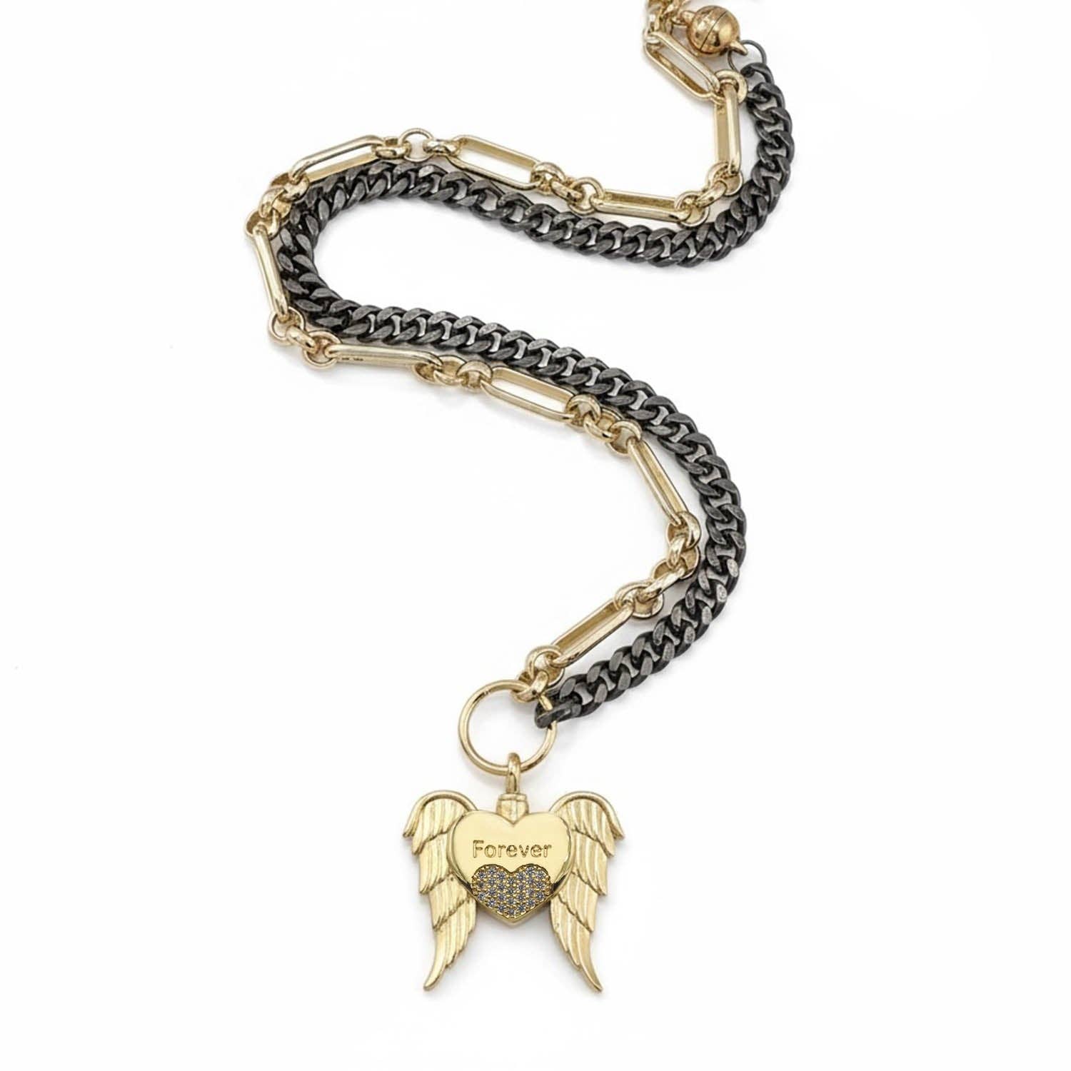 Love, Lisa – wholesale Pendant/charm necklace – Forever in My Heart Angel Wing Necklace2