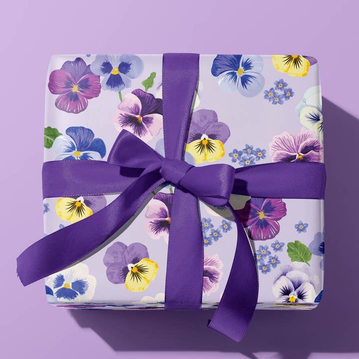 PANSY PARTY GIFT WRAP SHEET for wholesale by Oh So Daisy
