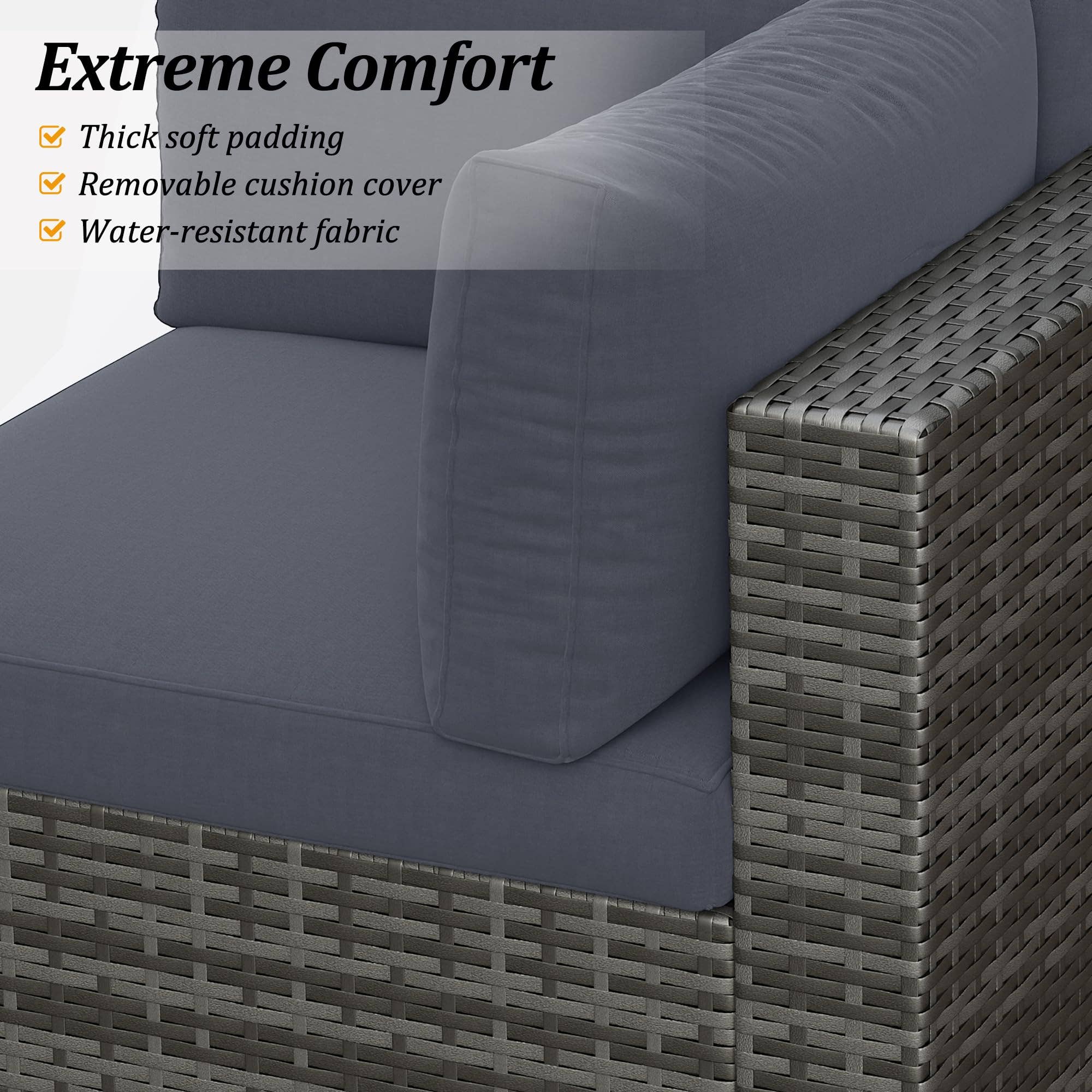 Heynemo - Wholesale Patio Set - 7 Piece Patio Furniture Sets, All Weather Gery PE Wicker6