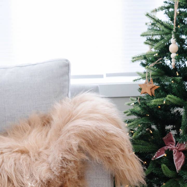 Black Sheep (White Light) - Wholesale Area Rug - Camel Icelandic Sheepskin Throw Rug3