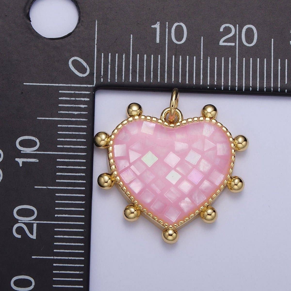 Aim Eternal - Wholesale Individual Charm/Pendant - Purple, White, Pink, Teal, Green, Blue Shell Opal Beaded Heart Love Charm For Jewelry Making AG062 - AG0676