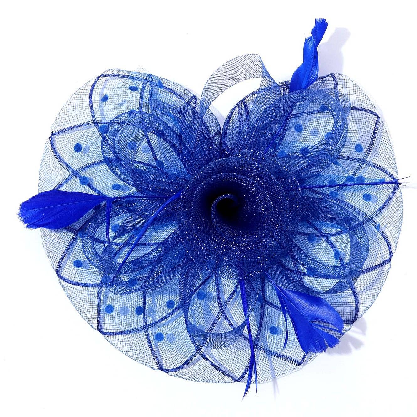 Diacly - Wholesale Fascinator Hat - Women's - Bold Polka Dot Mesh Flowers Top Flappy Fascinator 016