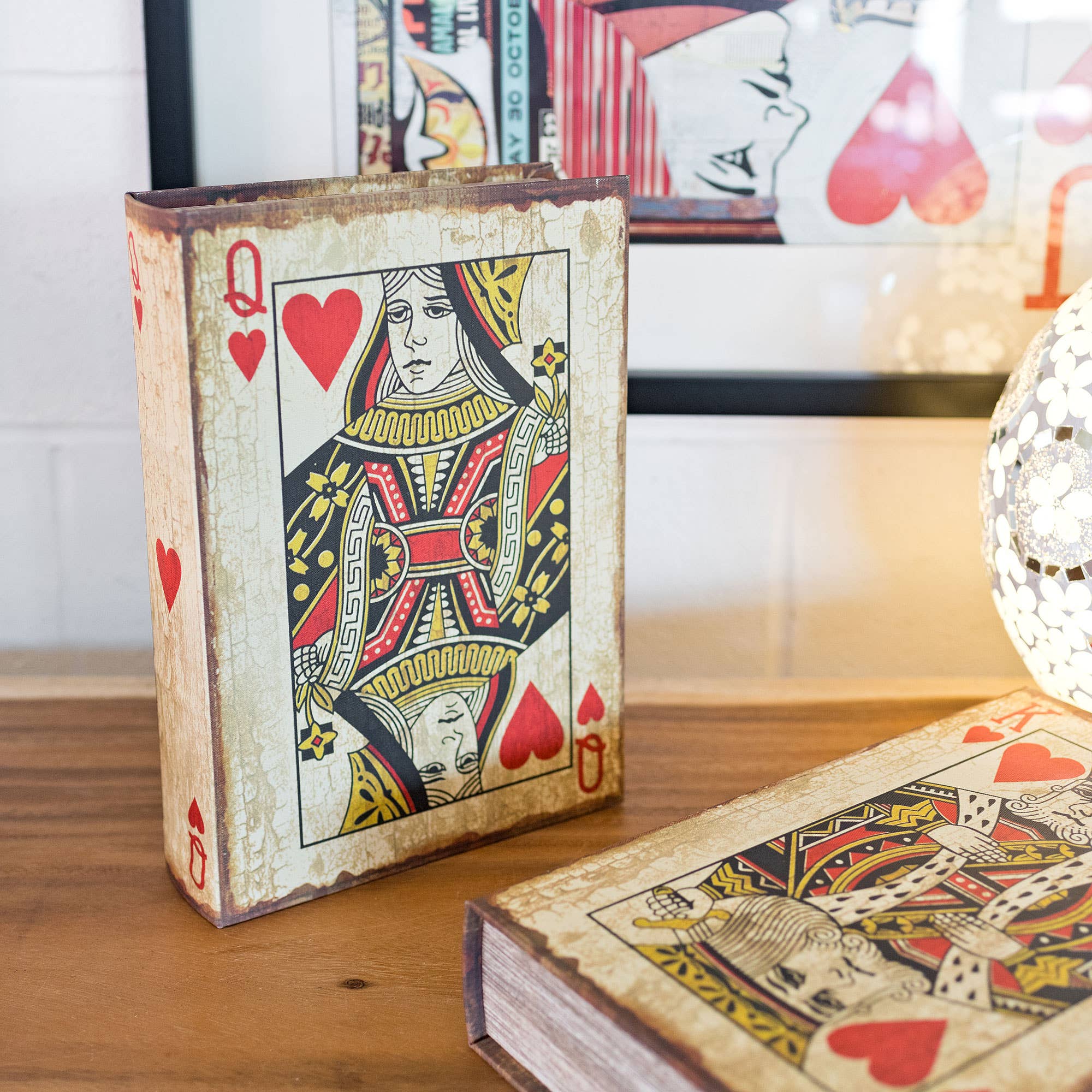 Febland – wholesale Decorative box – Playing Card Queen of Hearts Storage Book Box1