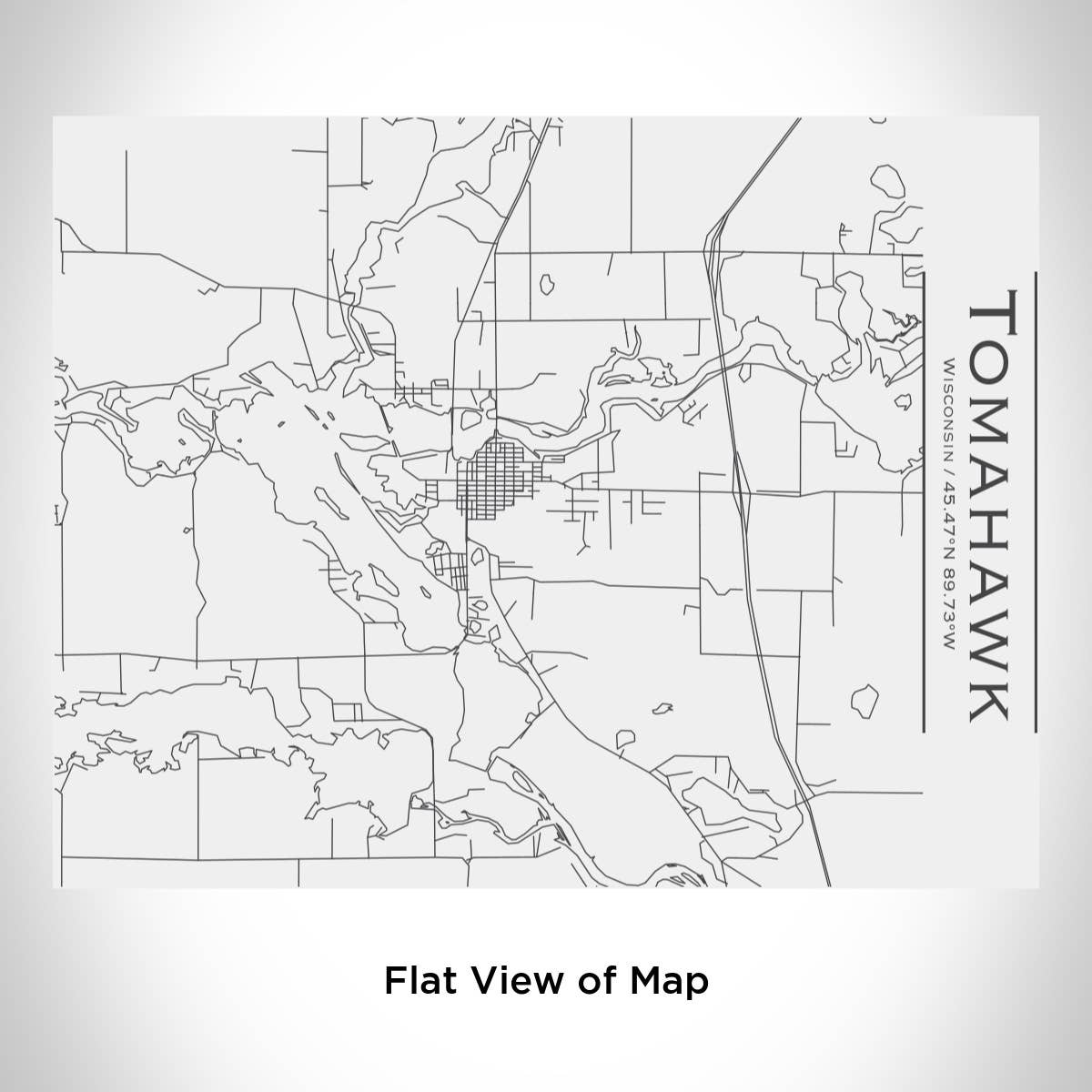 JACE.design - Wholesale Water Bottle - Tomahawk WI Map Bottle with Bamboo Top in Matte White1