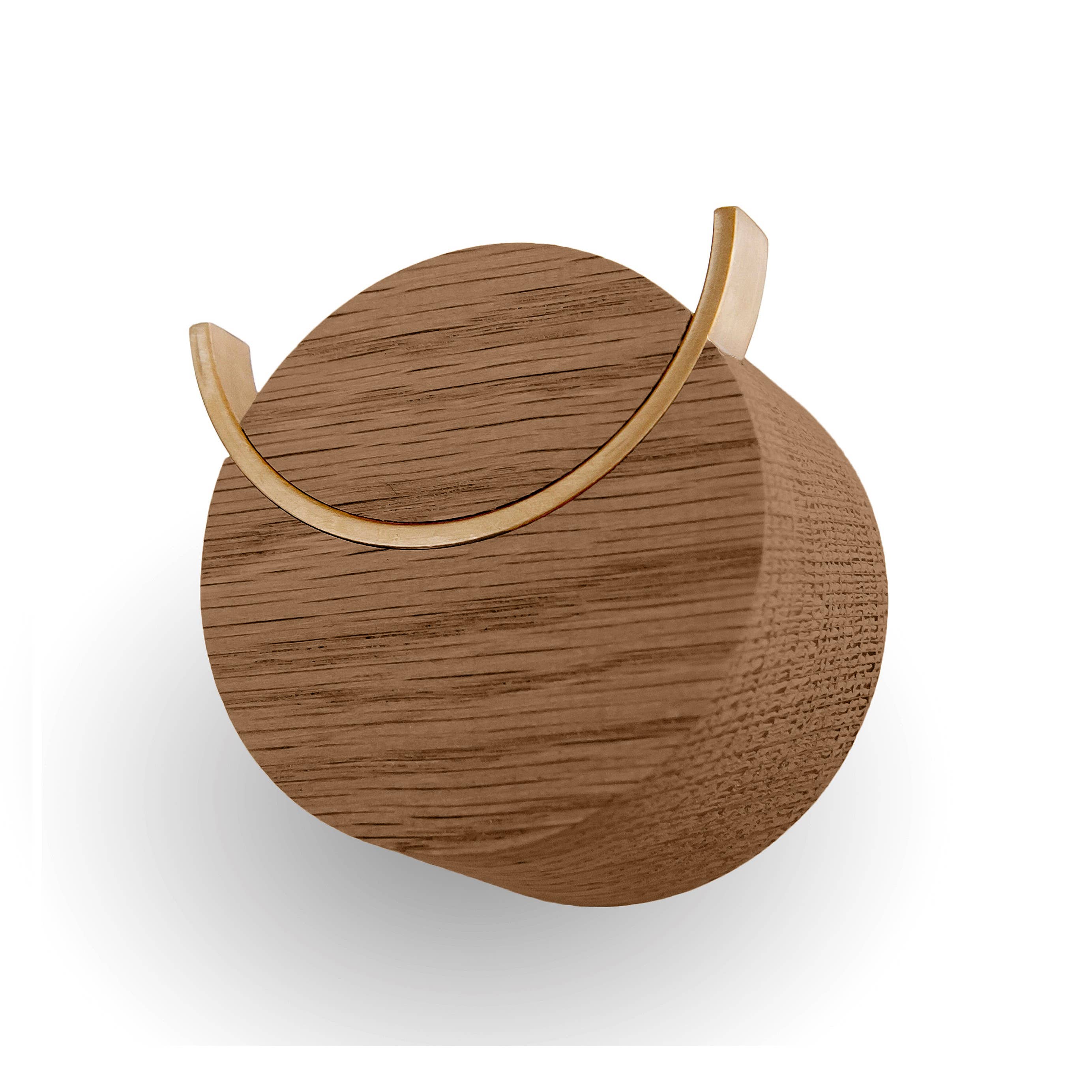 NAMUOS - Wholesale Wall Hook - Wooden wall hook DEER - Walnut, Brass, 2 sizes1