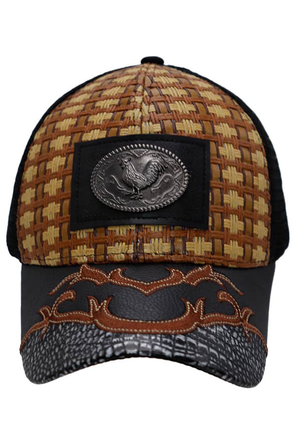 Cap Zone - Wholesale Trucker Hat - Unisex - Rooster El Gallo Traditional Charra Straw Trucker Hat1