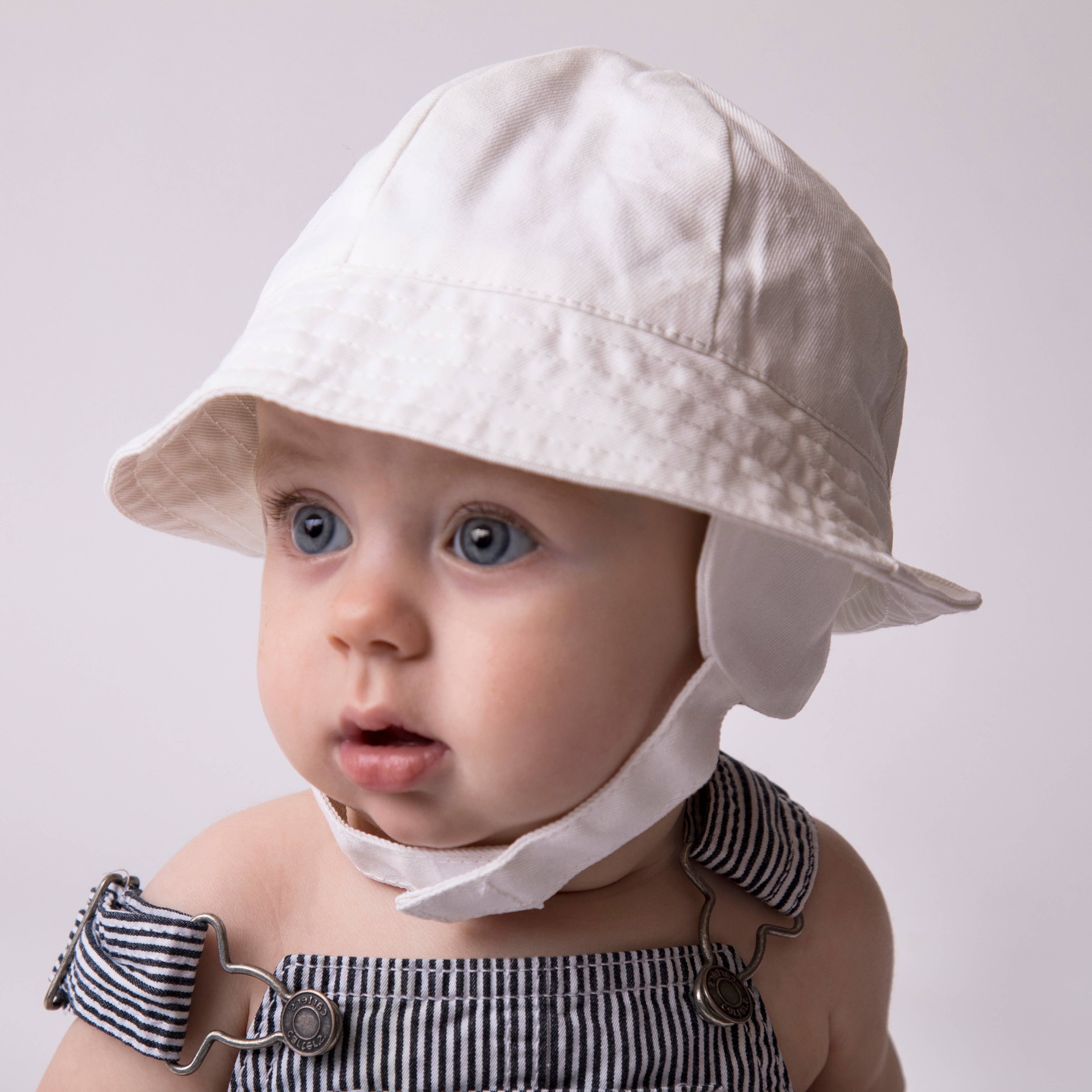 Huggalugs - Wholesale Sun Hat - Kids - Tyrolean White Hat With Chinstrap Baby & Toddler SALE2