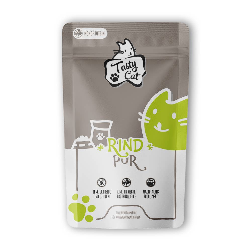 HoweTie - Wholesale Pet Food - Cat - TastyCat MONO Pure Beef 125g Pouch0