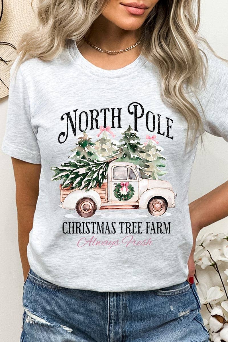 COLORBEAR – Großhandel T-Shirt (Grafikdruck) – Damen – Weihnachtsgrafik-T-Shirt Nordpol0