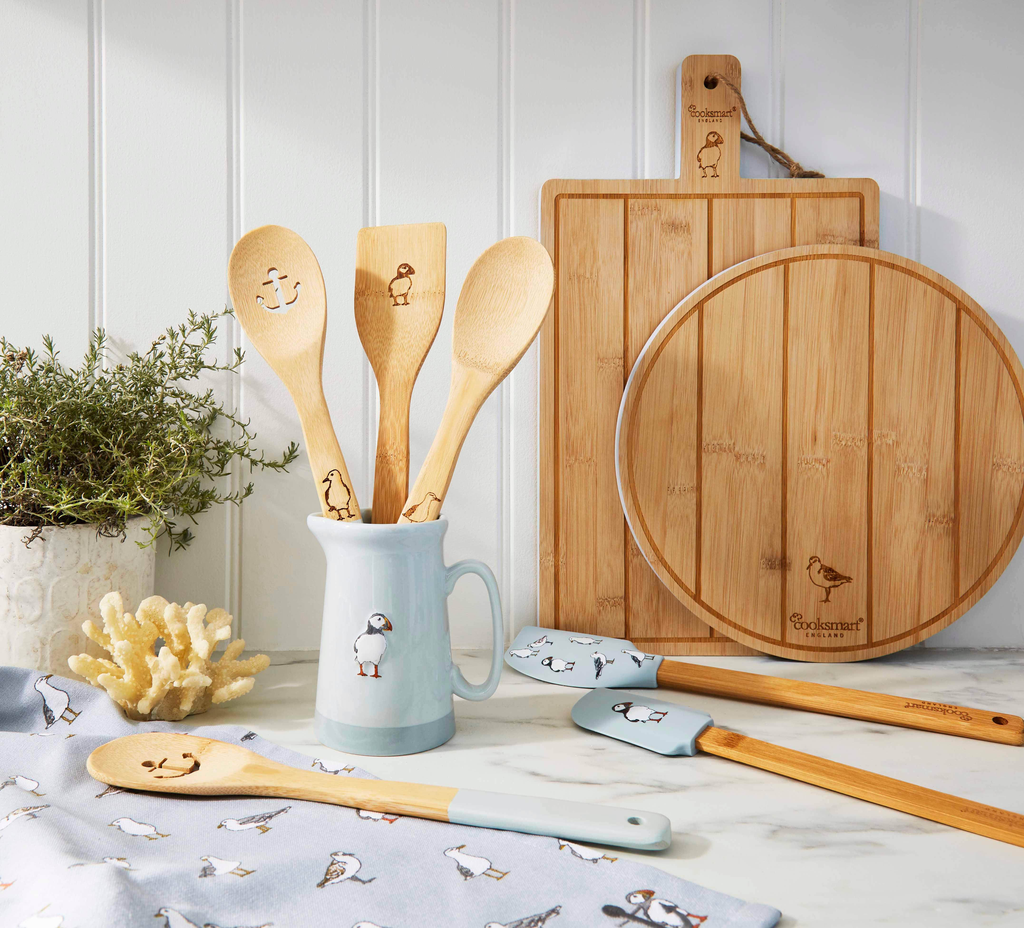 Naturel Ensemble de 3 ustensiles en bambou Oiseaux côtiers en vente sur Faire1
