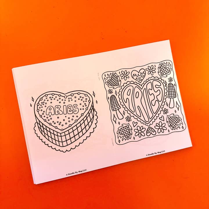 Doodle By Meg - Wholesale Coloring & Activity Book - Adult - Aries Zodiac Coloring Book1