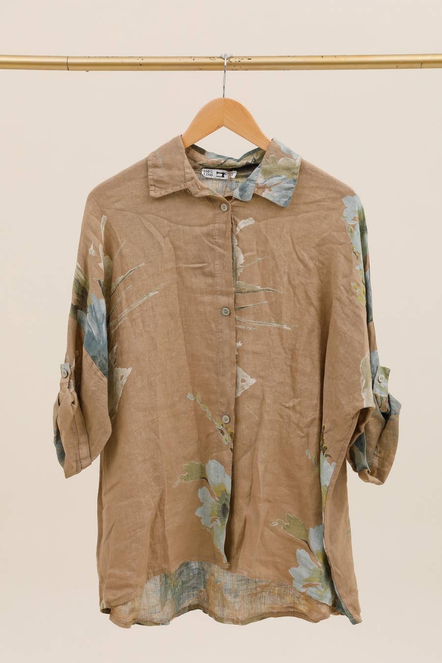 LÉA & LUC - Wholesale Dress - Women's - Floral print shirt in 100% Linen REF. 20090/514