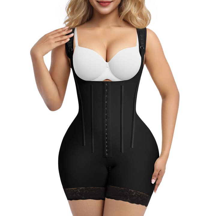 SHAPERX Hooked Faja Tummy Control Bodysuit with Butt Lift for wholesale by SHAPERX