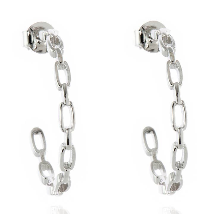 Orecchini Cachet Raja 20mm placcati in rodio per la vendita all'ingrosso da parte di Cachet London