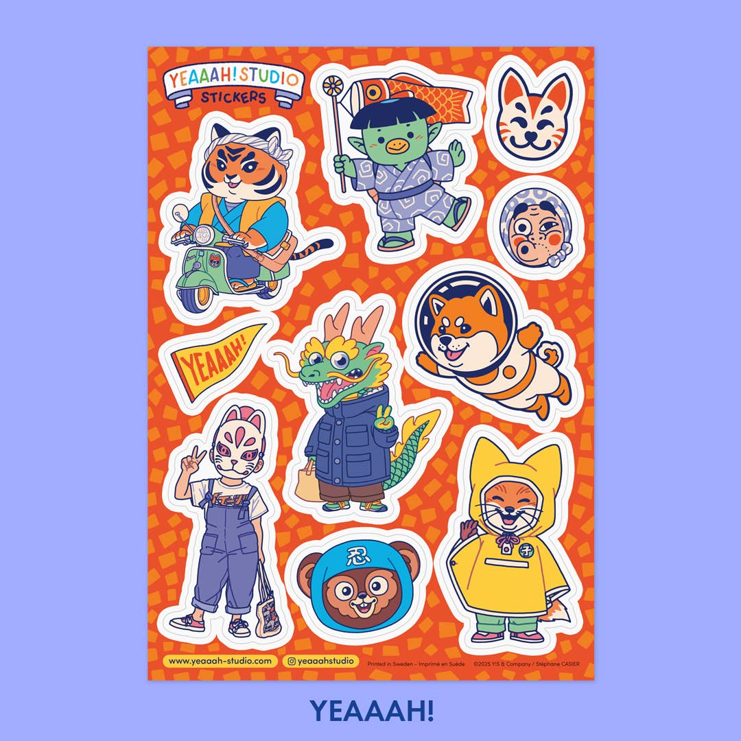 Yeaaah! Studio - Wholesale Sticker - Sticker sheets: 5 different versions to choose from6