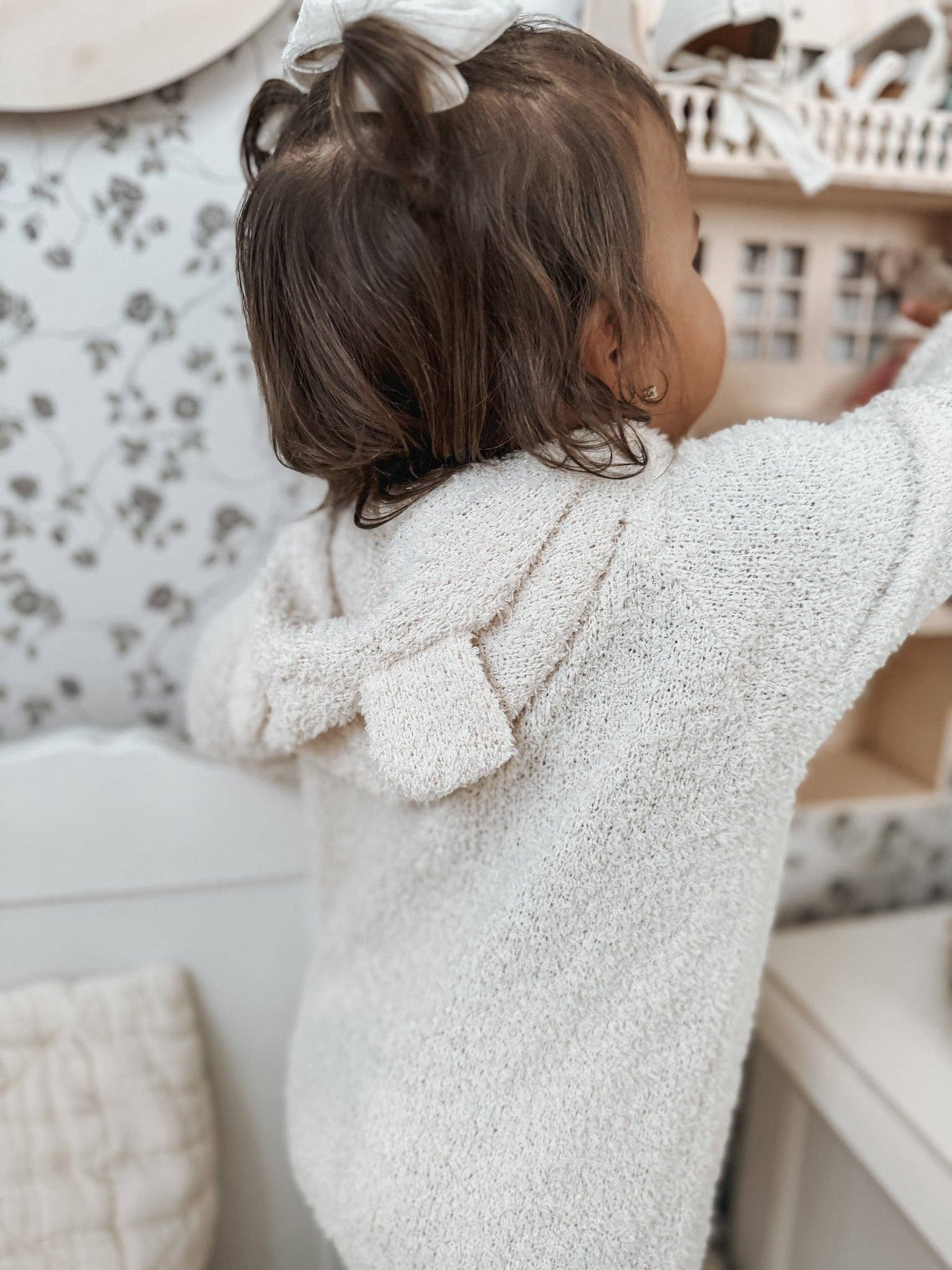 Cream Luna + Luca Baby Bear Jumpsuit - Cozy Teddy for wholesale on Faire3