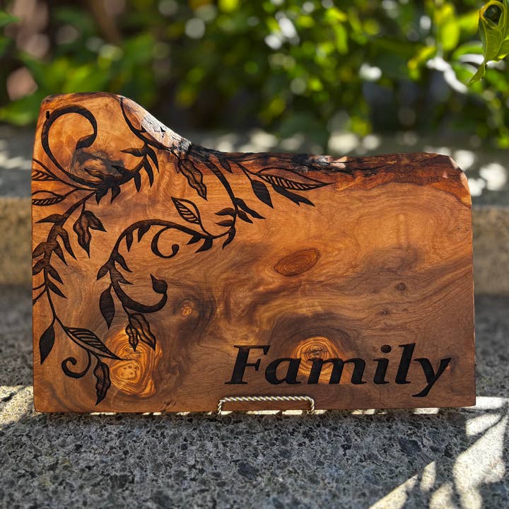Rustic Olive Wood Cheese & Charcuterie Board – Botanicals for wholesale by Blu Crescent Engraving