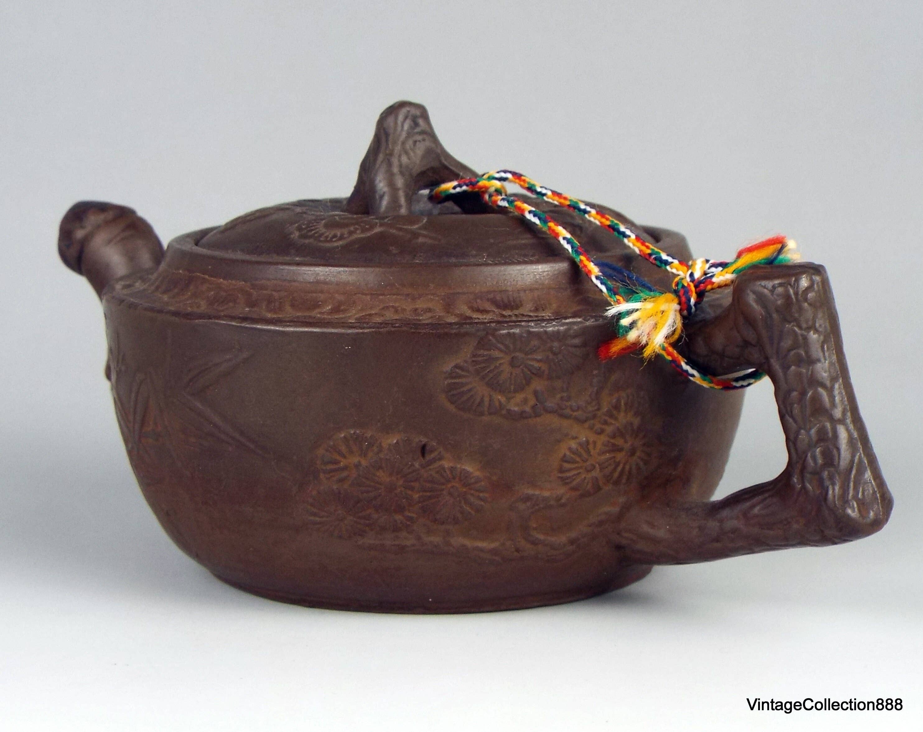 Vintagecollection888 - Wholesale Tea Pot - Old Chinese Clay Teapot with Floral Pattern9