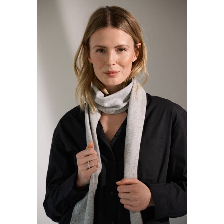 moshi moshi mind - Wholesale Sjaal - Dames - dunne merino sjaal - lichtgrijs melange