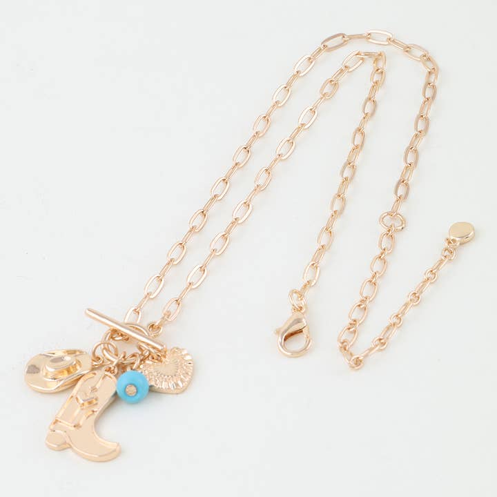3AM BY H&D ACCESSORIES - Wholesale Pendant/Charm Necklace - Wild West Charms Toggle Necklace