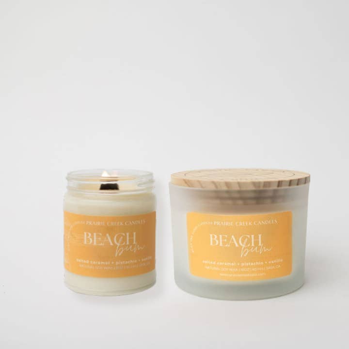 Prairie Creek Candles - Wholesale Jar/Filled Candle - BEACH BUM | NON TOXIC SOY WAX CANDLE | SUMMER COLLECTION