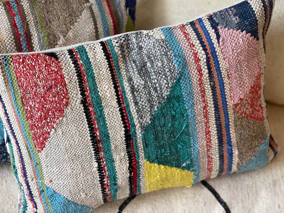 NOMAD BY LIV - Wholesale Throw/Decorative Pillow - Boucherouite Kussen - Handgemaakt in Marokko - kleurrijk4