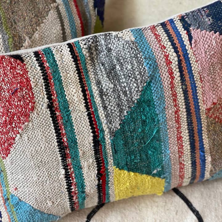 NOMAD BY LIV - Wholesale Throw/Decorative Pillow - Boucherouite Kussen - Handgemaakt in Marokko - kleurrijk4