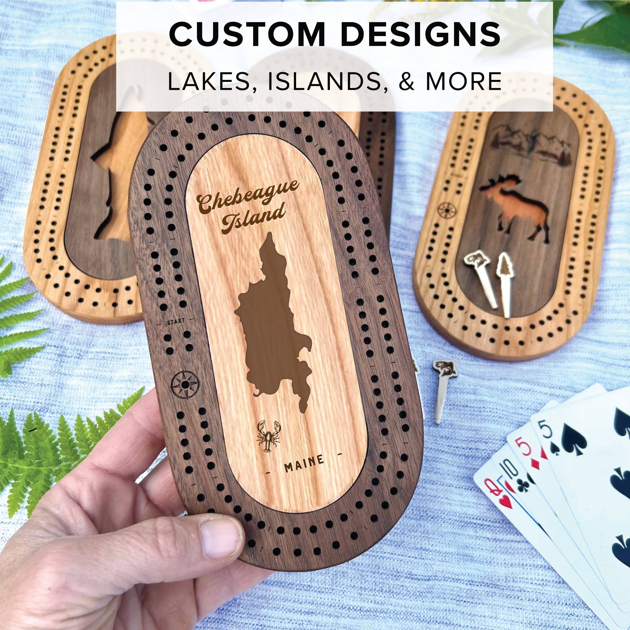 Cast & Carve - Wholesale Board Game - Wildlife Mini Travel Cribbage Board & Custom Pegs Set11