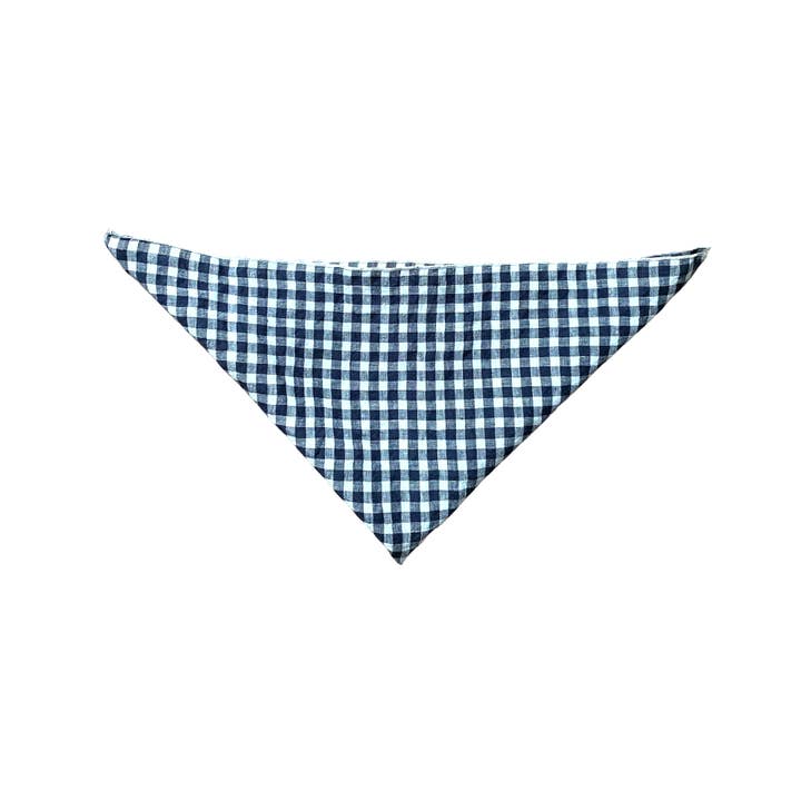 Navy Gingham Dog Bandana for wholesale by Behle Farm