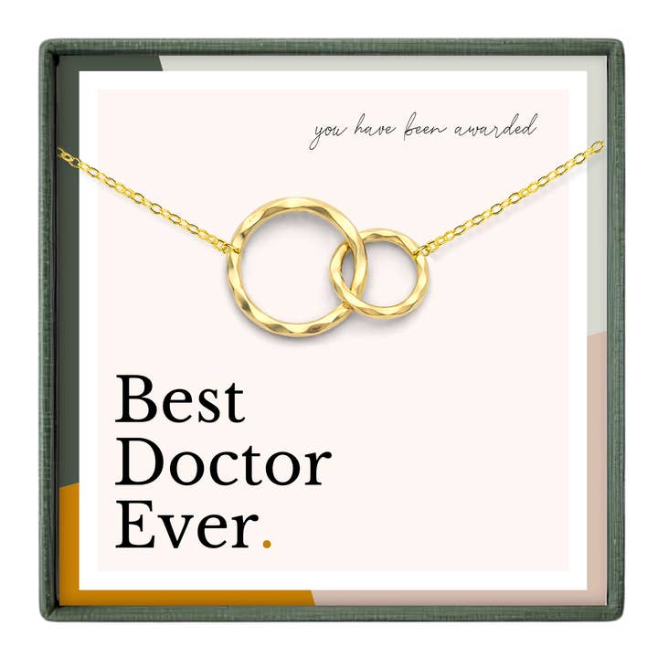 Doctor Appreciation Gift - 2 Ring Necklace Gold or Silver for wholesale by hope love shine