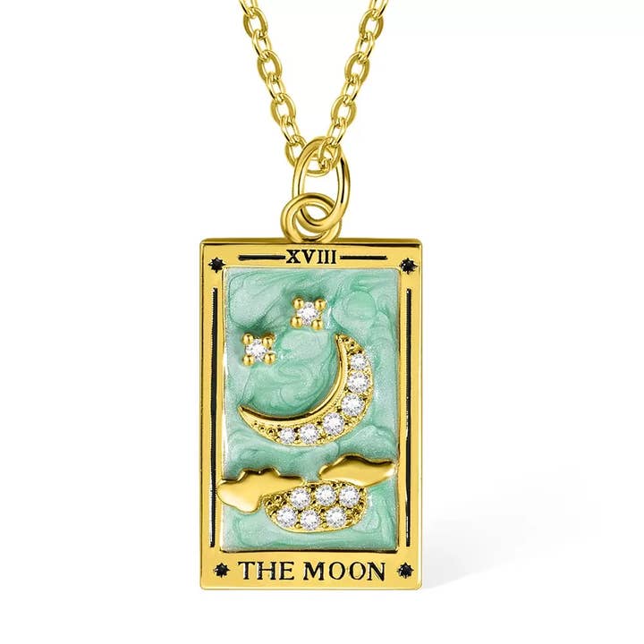 Wild & Free - Wholesale Pendant/Charm Necklace - Tarot Card Pendant Necklace, Enamel Tarot Necklace1