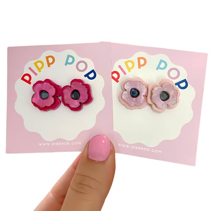 Pipp Pop – wholesale Stud/post earrings – Pip's Poppy Studs - 3 Colours Available7