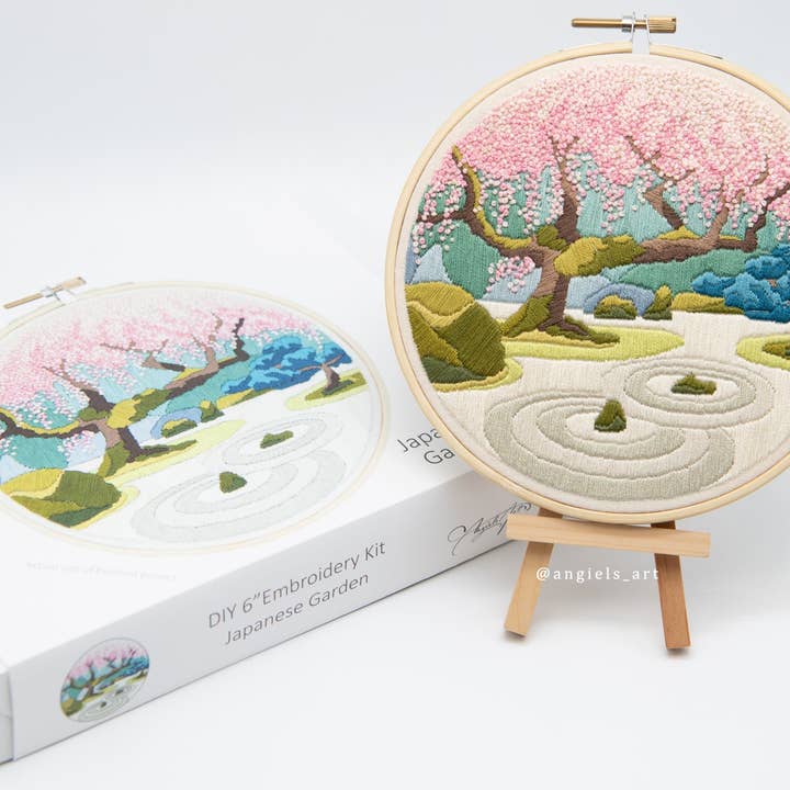 Angiels Art - Wholesale Embroidery/Cross Stitch Supplies - Japanese Garden DIY Embroidery Kit