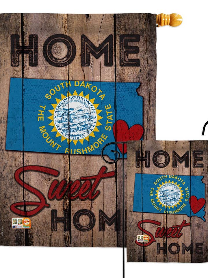 Bandiera decorativa dello stato del Sud Dakota Home Sweet Americana per la vendita all'ingrosso da parte di Two Group Flag Co