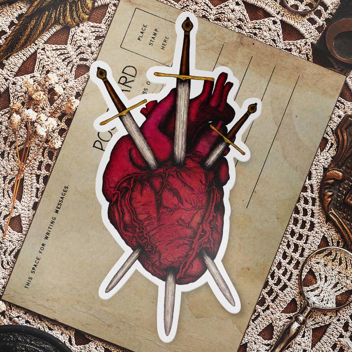 Swords and Heart - Vinyl Sticker for wholesale by Print is Dead