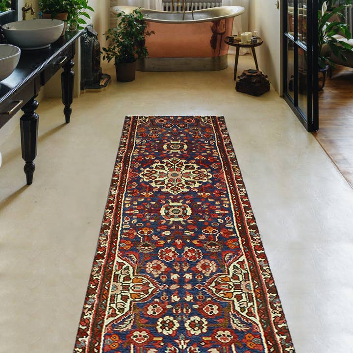 Noori Rug - Wholesale Area Rug - Fine VTG Caleb Navy/Ivory Runner, 2'0" x 9'4"7