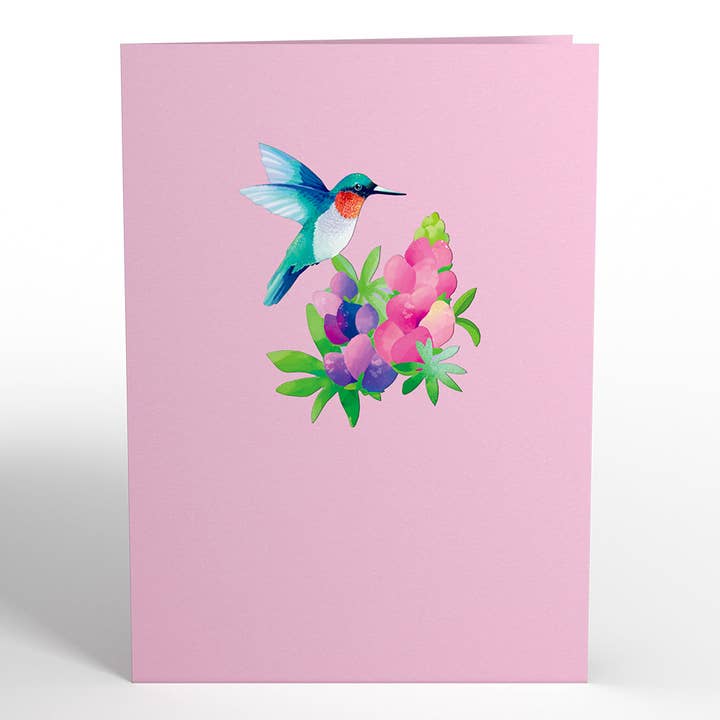 Lovepop Cards - Wholesale Everyday Greeting Card - Lupine Hummingbird 5''x7'' Card, Pop-Up Cards