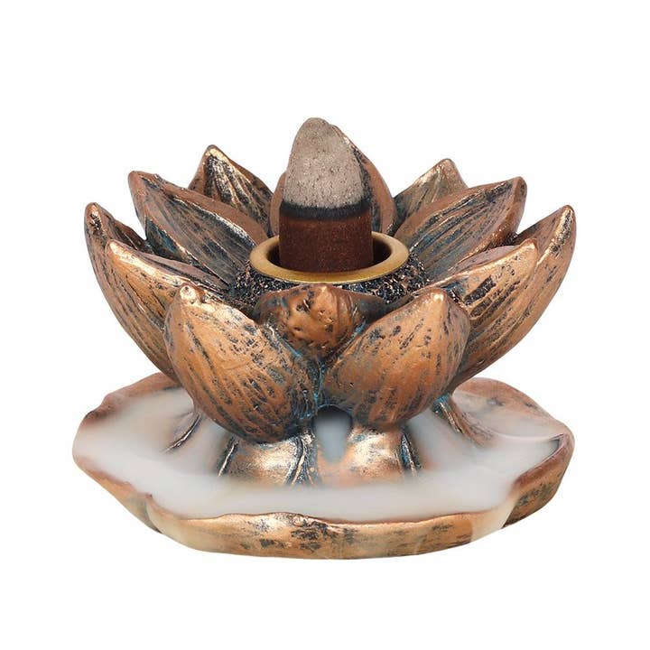 Something Different Wholesale - Wholesale Wierookhouder - Bronzen Lotus Backflow wierookbrander