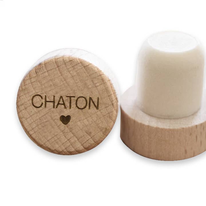 Chaton herbruikbare gegraveerde houten wijnkurk voor wholesale door Wantit