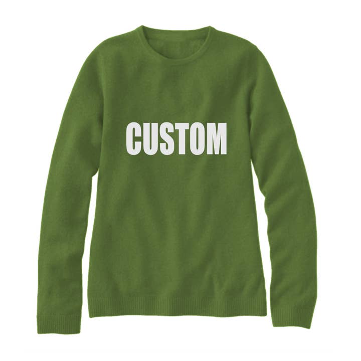 CUSTOM Classic Knit Sweater - Grass for wholesale by Peachy Pendants