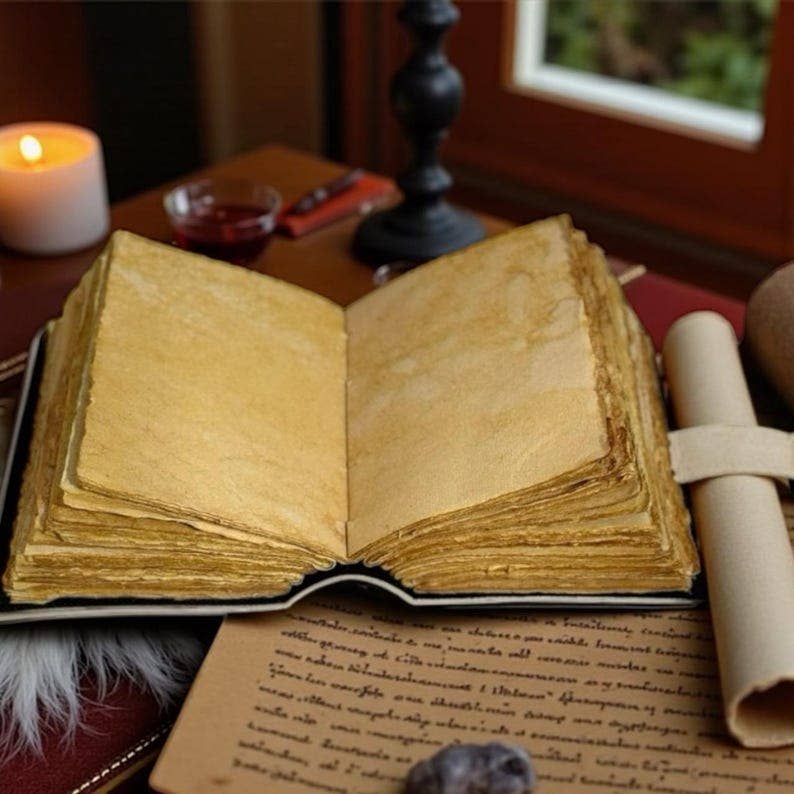 Leatherooze - Wholesale Journal/Diary - Personalized Floral Grimoire Journal – Handmade Leather Book6