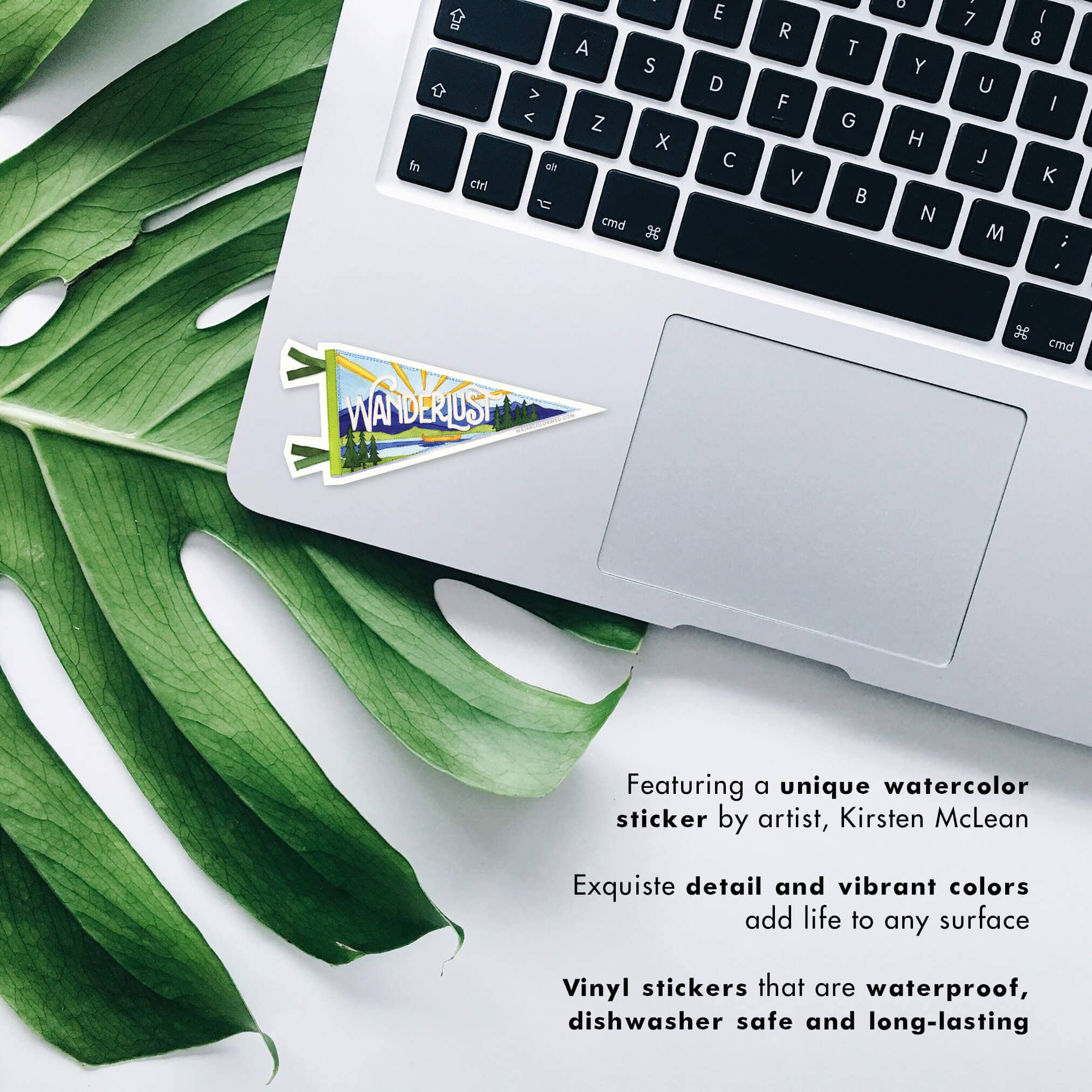 Watercolor Wednesday - Wholesale Sticker - Wanderlust Pennant Sticker2