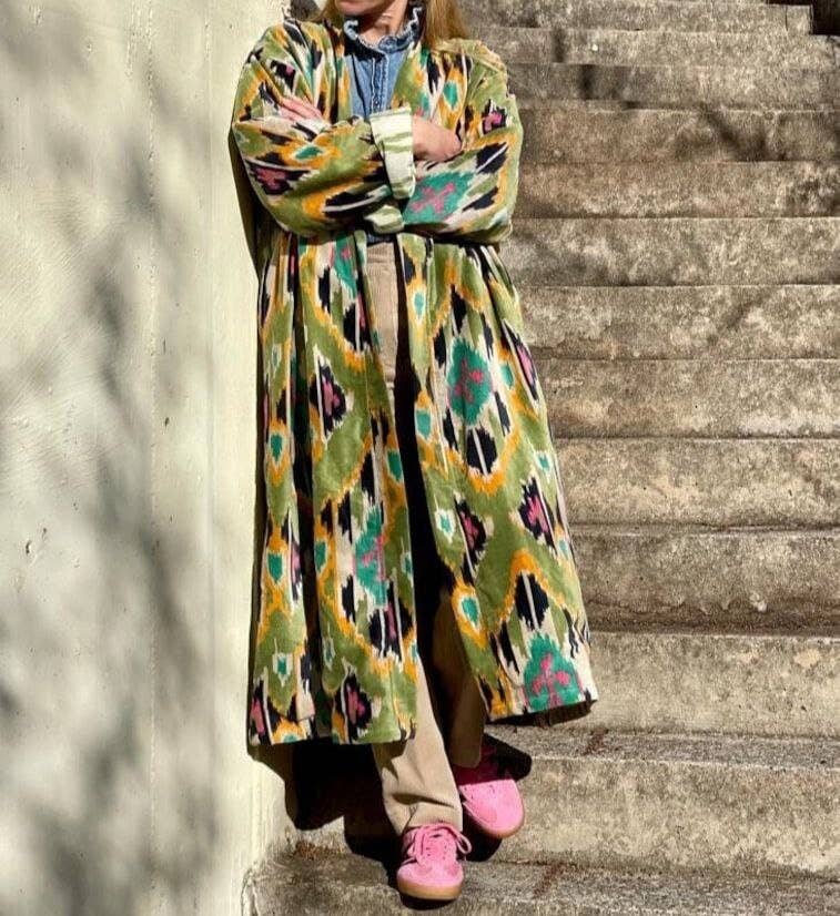 Bhawana Handicrafts - Vente Peignoir – femme - Lot de 5 vestes longues en velours faites main en tissu velours doux2