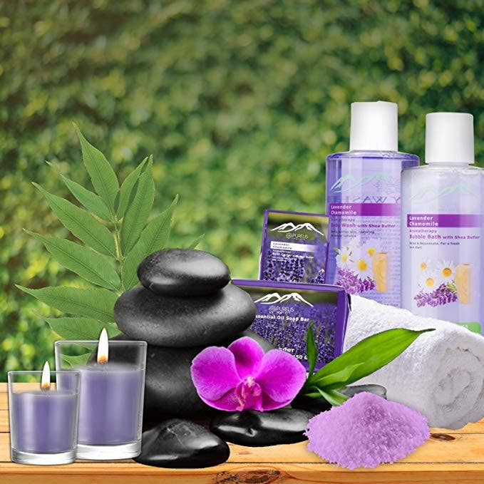Pure Parker - Wholesale Bath & Body Set - Large Lavender & Chamomile 22pc Aromatherapy Spa Gift Set5