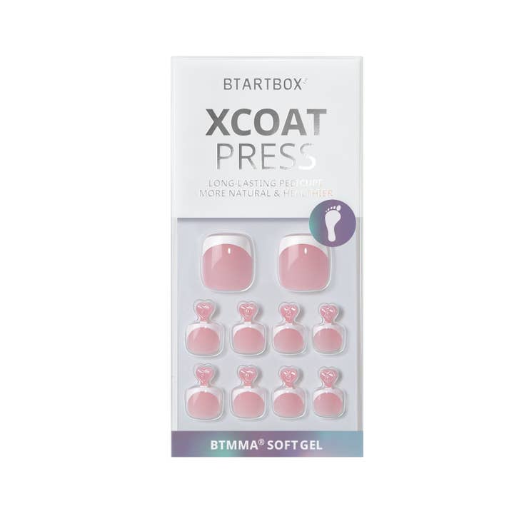 BTArtboxnails - Wholesale Press-On/Fake Nails - Timeless Grace Press On Toe Nails | Squoval White French Tip6