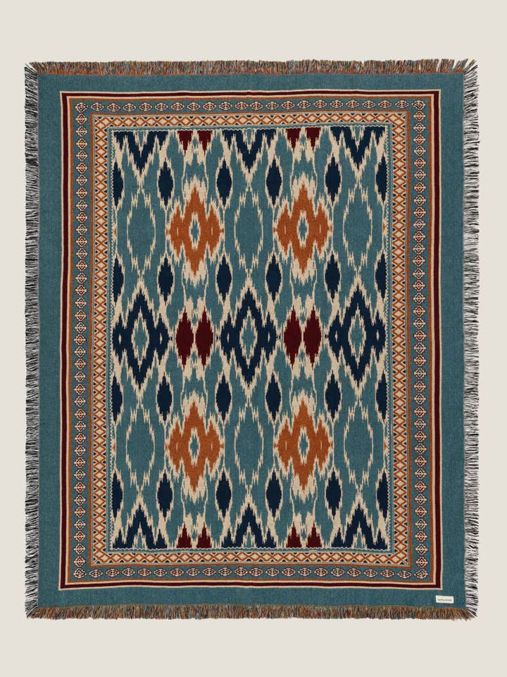 Nomad Indigo Ikat blanket for wholesale by Naming This Later